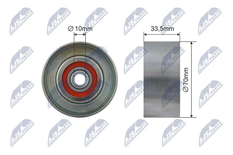 NTY RNK-TY-043 Tensioner Pulley, V-ribbed belt