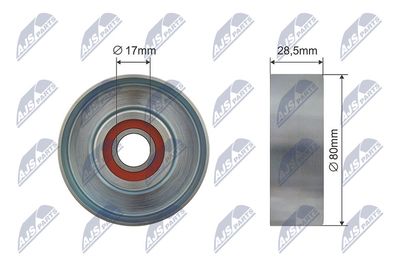 Deflection/Guide Pulley, V-ribbed belt NTY RNK-VV-001