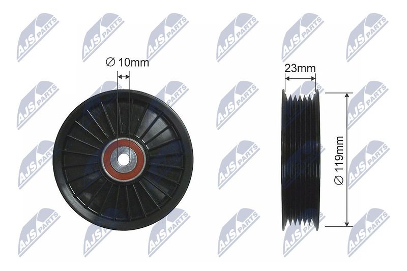 NTY RNK-VV-004 Deflection/Guide Pulley, V-ribbed belt