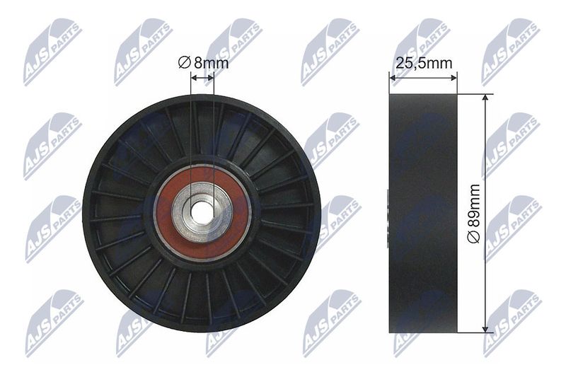 NTY RNK-VV-010 Deflection/Guide Pulley, V-ribbed belt