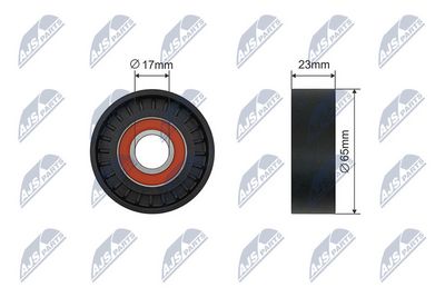 Tensioner Pulley, V-ribbed belt NTY RNK-VV-016