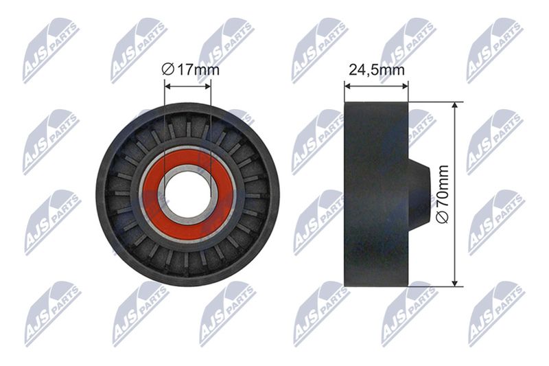 NTY RNK-VV-020 Tensioner Pulley, V-ribbed belt