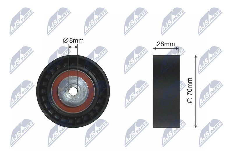 NTY RNK-VW-005 Deflection/Guide Pulley, V-ribbed belt