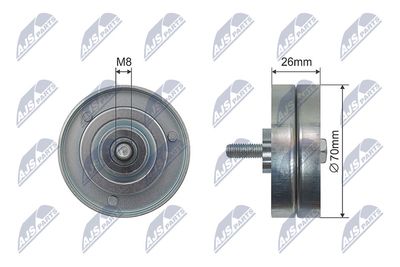 Deflection/Guide Pulley, V-ribbed belt NTY RNK-VW-018