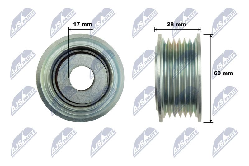 NTY RNK-VW-043 Deflection/Guide Pulley, V-ribbed belt