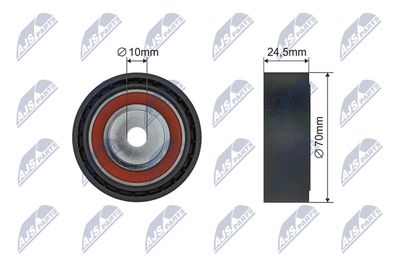 Tensioner Pulley, V-ribbed belt NTY RRK-BM-000