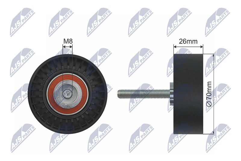 NTY RRK-FR-006 Deflection/Guide Pulley, V-ribbed belt