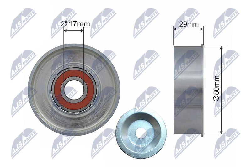 NTY RRK-MS-000 Deflection/Guide Pulley, V-ribbed belt