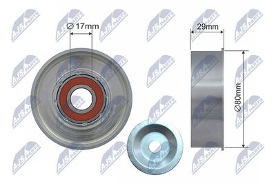 Deflection/Guide Pulley, V-ribbed belt NTY RRK-MS-000
