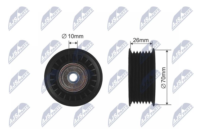 NTY RRK-MS-010 Deflection/Guide Pulley, V-ribbed belt