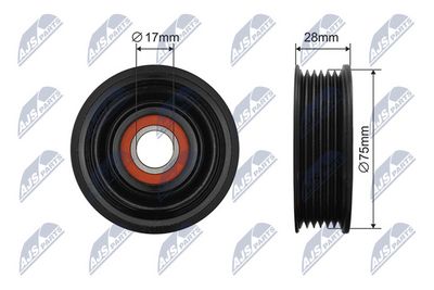 Deflection/Guide Pulley, V-ribbed belt NTY RRK-MZ-003