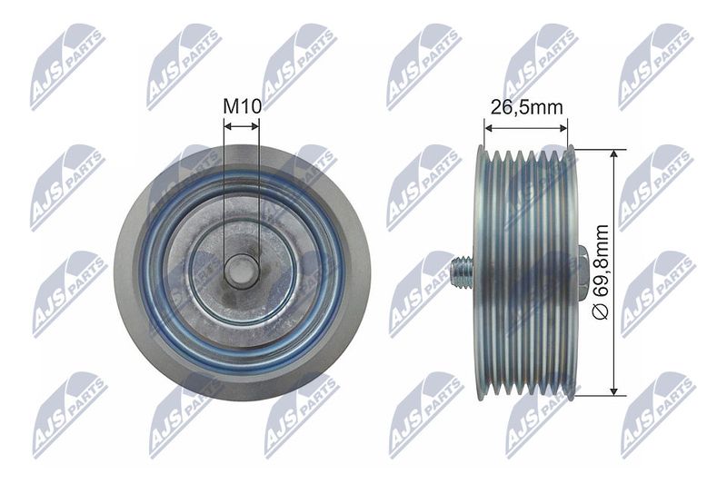NTY RRK-NS-005 Deflection/Guide Pulley, V-ribbed belt