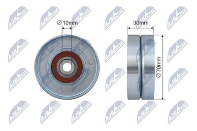 Deflection/Guide Pulley, V-ribbed belt NTY RRK-TY-008