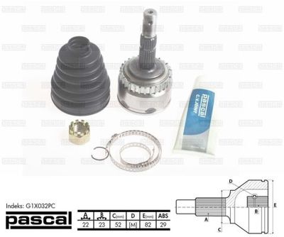 Joint Kit, drive shaft PASCAL G1X032PC