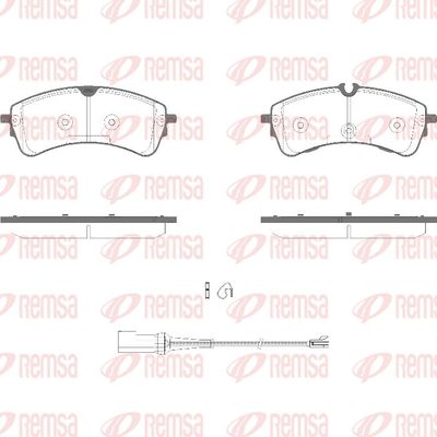 Brake Pad Set, disc brake REMSA 1941.01