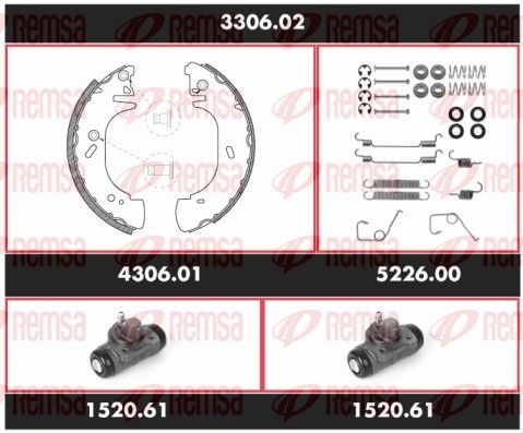 REMSA 3306.02 Brake Kit, drum brake