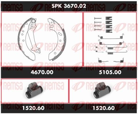 REMSA SPK 3670.02 Brake Kit, drum brake