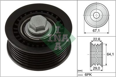 Deflection/Guide Pulley, V-ribbed belt Schaeffler INA 532 1076 10