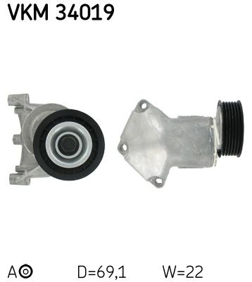 Belt Tensioner, V-ribbed belt SKF VKM 34019