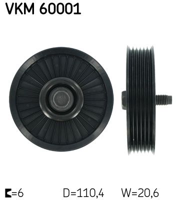 SKF VKM 60001 Deflection/Guide Pulley, V-ribbed belt