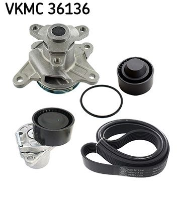 SKF VKMC 36136 Water Pump + V-Ribbed Belt Kit