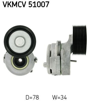 Belt Tensioner, V-ribbed belt SKF VKMCV 51007