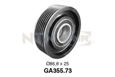 Deflection/Guide Pulley, V-ribbed belt SNR GA355.73