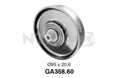Deflection/Guide Pulley, V-ribbed belt SNR GA358.60