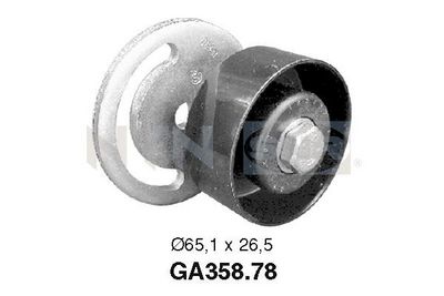 Tensioner Pulley, V-ribbed belt SNR GA358.78
