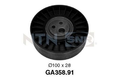 Tensioner Pulley, V-ribbed belt SNR GA358.91