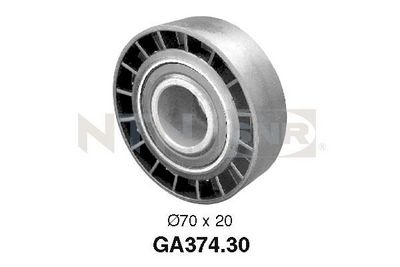 Tensioner Pulley, V-ribbed belt SNR GA374.30