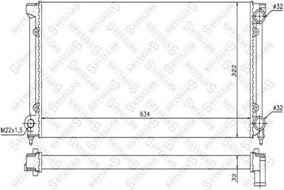 Radiator, engine cooling STELLOX 10-25001-SX