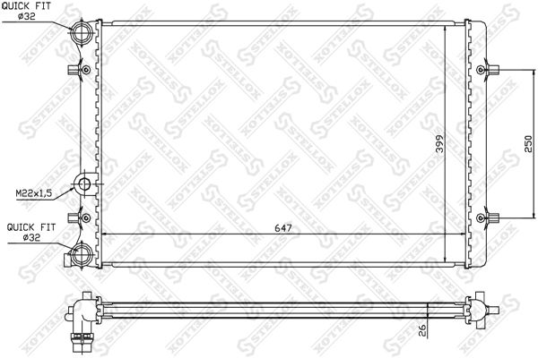 STELLOX 10-25006-SX Radiator, engine cooling