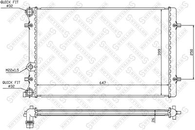 Radiator, engine cooling STELLOX 10-25006-SX