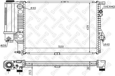 Radiator, engine cooling STELLOX 10-25022-SX