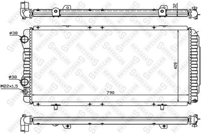 Radiator, engine cooling STELLOX 10-25027-SX