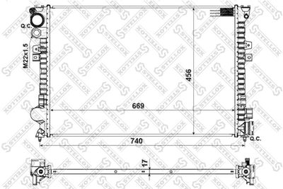 Radiator, engine cooling STELLOX 10-25028-SX