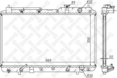 Radiator, engine cooling STELLOX 10-25050-SX