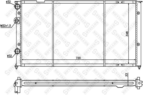 STELLOX 10-25072-SX Radiator, engine cooling