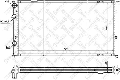 Radiator, engine cooling STELLOX 10-25072-SX