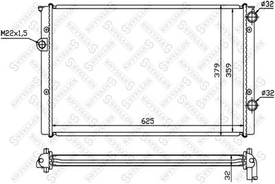 Radiator, engine cooling STELLOX 10-25197-SX