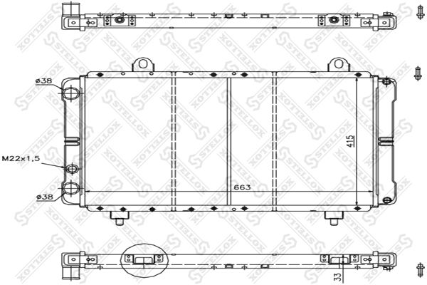 STELLOX 10-25228-SX Radiator, engine cooling