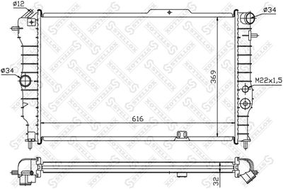 Radiator, engine cooling STELLOX 10-25251-SX