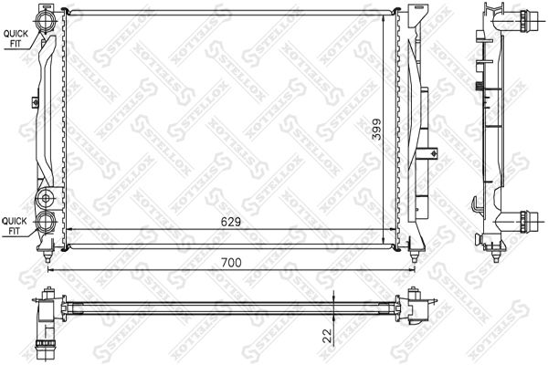STELLOX 10-25288-SX Radiator, engine cooling