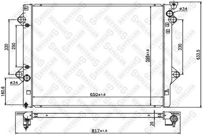 Radiator, engine cooling STELLOX 10-25364-SX