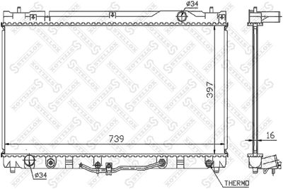 Radiator, engine cooling STELLOX 10-25463-SX
