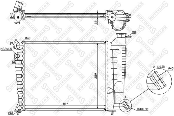 STELLOX 10-25660-SX Radiator, engine cooling
