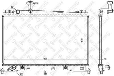 Radiator, engine cooling STELLOX 10-25851-SX