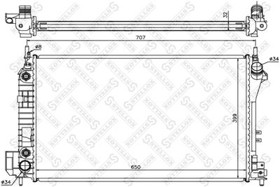 Radiator, engine cooling STELLOX 10-26001-SX