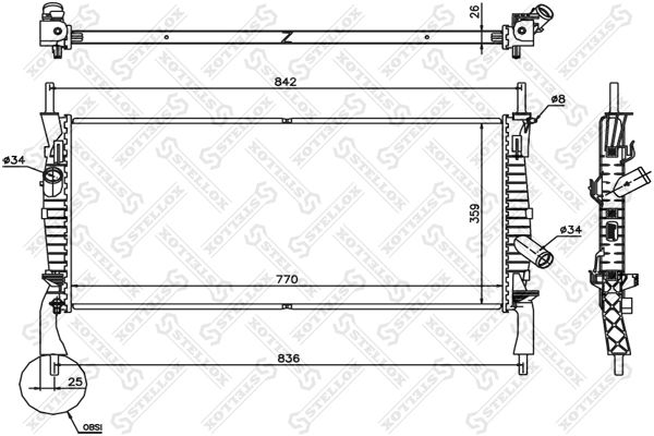 STELLOX 10-26752-SX Radiator, engine cooling